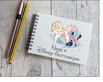 Personalised Minnie Mickey castle autograph book pad