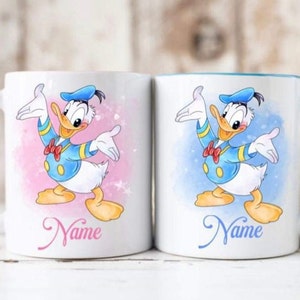 ドナルドダックをモチーフにしたパーソナライズマグカップ（ブルー