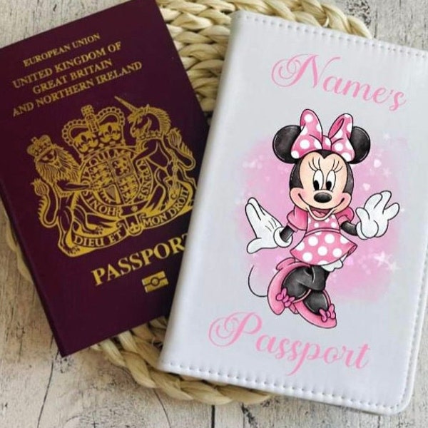 Minnie Mouse inspired Personalised Passport cover with any name