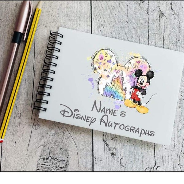 Personalised Minnie Mickey castle autograph book pad