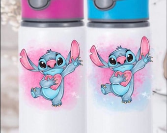 Stitch Personalised water bottle blue or pink