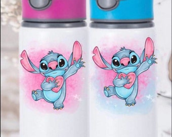 Stitch Personalised water bottle blue or pink