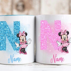 Minnie Mouse inspired personalised mug cup choice of blue or pink