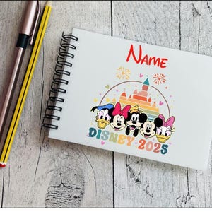 Personalisierte Minnie Micky Schloss Autogrammbuch Unterlage 2025