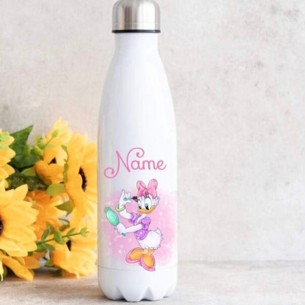 Hot water bottle cover only Daisy Duck inspired personalised water bottle flask for cold or hot fluids