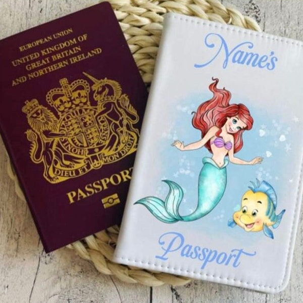Ariel inspired Personalised Passport cover with any name