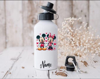 Personalised water bottle Minnie Mickey Mouse