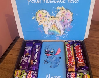 Boîte de chocolats personnalisée Stitch anniversaire pour toutes les occasions