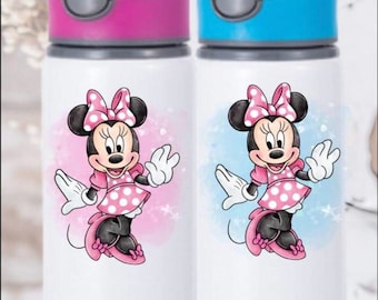 Borraccia personalizzata Minnie Mouse blu o rosa