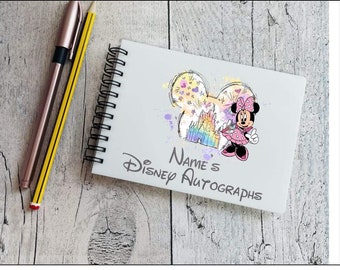 Personalised Minnie Mickey castle autograph book pad Minnie Mouse