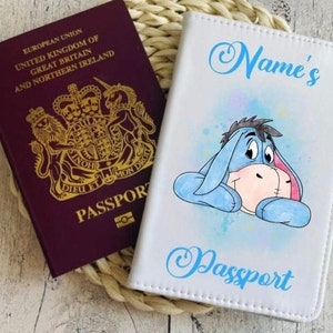 Eeyore inspired Personalised Passport cover with any name