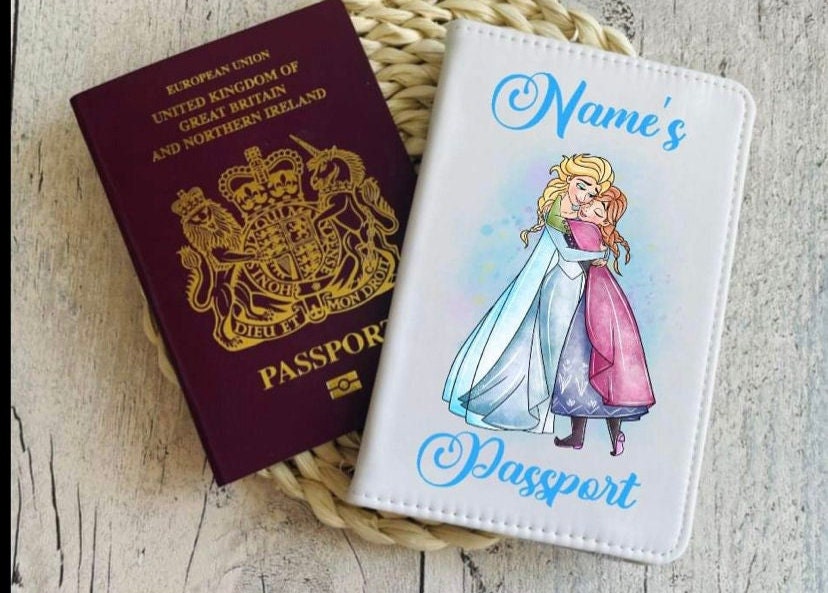 Frozen Elsa & Anna inspired Personalised Passport cover with any name