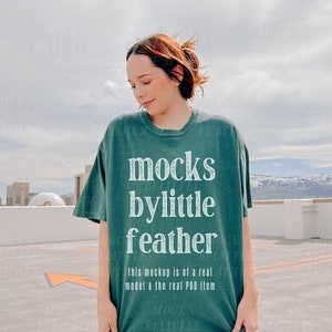 Outdoor Comfort Colors C1717 Blue Spruce Tshirt Mock Comfort Colors 1717 Blue Spruce Mock Oversized Shirt C1717 Mock Blue Spruce Trendy Mock