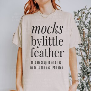 Natural Gildan 5000 T-shirt Mockup | G5000 Shirt Mock-Up | G500 Tee | Real Human Model Mock Up | Trendy Simple Oversized Lifestyle Aesthetic