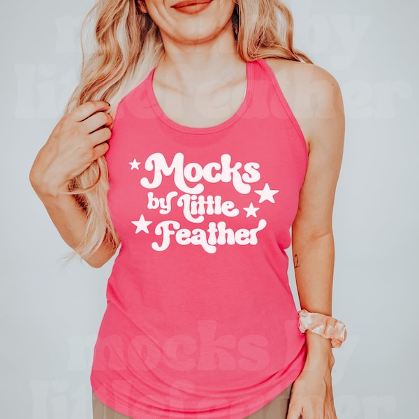 Next Level 1533 Mockup Hot Pink, Tank Top Mockup, Trendy Tank Mockup, Aesthetic Racerback Mockup, Boho Pink Shirt Mock, 1533 Hot Pink Mockup