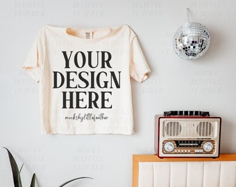 Comfort Colors 3023CL Ivory Mockup, 3023CL Mockup Ivory, Comfort Colors Tshirt Mockup, Ivory Boxy T-shirt Mockup, Boho Retro Shirt Mockup