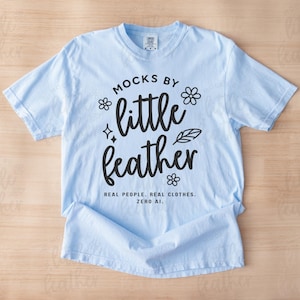 Hydrangea Comfort Colors 1717 T-shirt Mockup | Blue C1717 Flat Lay Tshirt Mock | Real CC 1717 Flatlay T Shirt Mock-Up | Trendy Aesthetic Tee