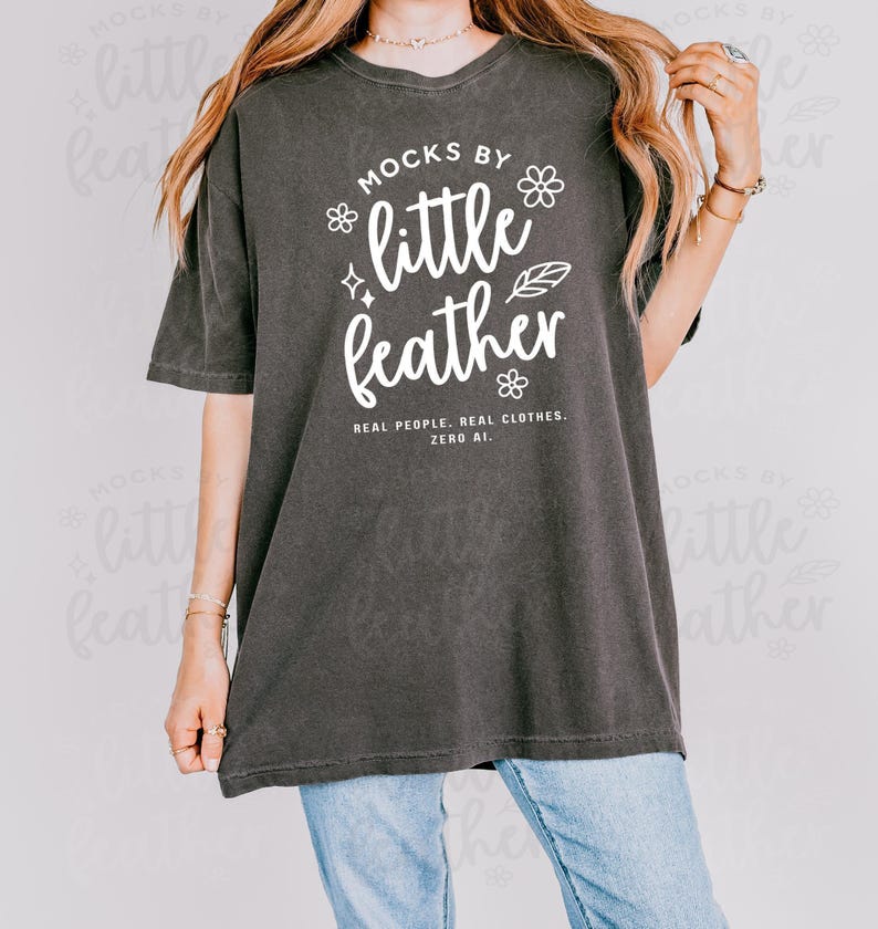 Comfort Colors 1717 t-shirt mockup by mocksbylittlefeather. A Print on Demand Mockup Shop that provides high quality png mockups for POD sellers. Little feather mocks uses only real models, real products, no Ai ever.