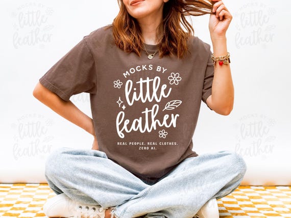 Espresso Comfort Colors C1717 T-Shirt Mockup | Brown CC 1717 T Shirt Mock Up | POD Tshirt Mock-Up | Real Model and Product | Trendy Minimal