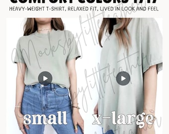 VIDEO Comfort Colors 1717 Size Guide, T-shirt Sizing Guide, C1717 POD Size Comparison Chart, Trendy Oversized Size Chart, Unisex Tee