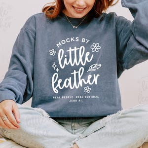 Denim 1566 Mock Up - Comfort Colors 1566 Mockup Denim - C1566 Boho Crewneck Sweatshirt Mocks - Denim Mock-up - Blue Unisex Sweater Mock