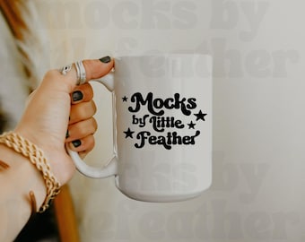 15oz boho-koffiemokmodel, retro witte kop (digitale download)