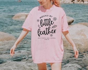 Comfort Colors 1717 Blossom Tshirt Mockup, Beach Lifestyle (Digital Download)