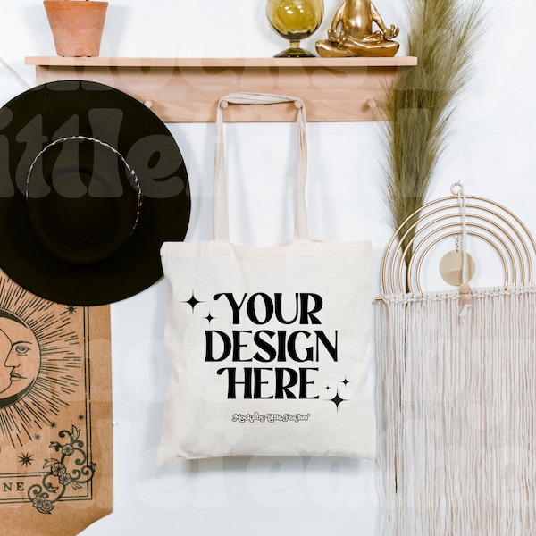 Lightweight Tote Bag Mockup - OAD113 - Trendy Boho Bag Mock Up - Cotton Canvas Tote Bag - Natural Tote Mock - Print on Demand - Liberty Bags