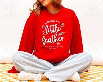 Red Gildan 18000 Crewneck Sweatshirt Mockup | G180 Sweater Mock-Up with Real Model & POD Product | Trendy Cozy Natural Simple G18000 Mock Up