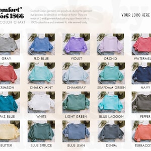 Tabla de colores de la sudadera Comfort Colors 1566, recursos para impresión bajo demanda (descarga digital)