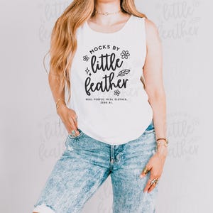 Comfort Colors 9360 White Mockup, Real Model, Trendy Simple Tank Top, Cute C9360 White Tank, Minimal Summer Casual Aesthetic POD Shirt