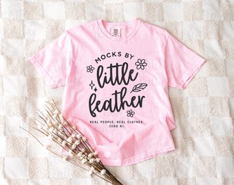 Blossom Comfort Colors 1717 Shirt Mockup | C1717 Pink T-shirt Mock Up | Real Folded Flat Lay T Shirt Mock-Up | Simple Boho Aesthetic Tee