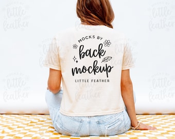 Comfort Colors 3023 Mockup (Color: Ivory) | 3023CL Back of Shirt Mockup | Real Model, No Ai