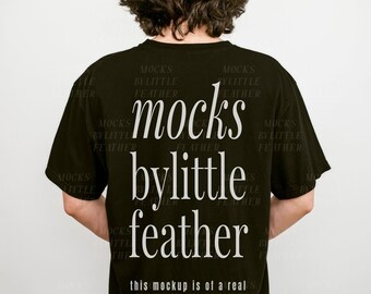 Comfort Colors 1717 Mockup | Svart T-shirt Mockup, riktig modell POD-artikel