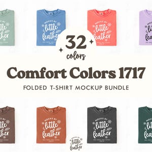 Comfort Colors 1717 T-shirt Mockup Bundle | C1717 Vikta Platt Lay - 32 Populära Färger | Simple Studio Estetik