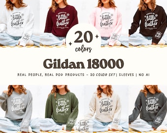 Gildan 18000 Sleeve Mockup Bundle | G180 Sweatshirt Mockup Bundle | G18000 Sweater Mockup with Sleeve View | Real Model & Real POD Product