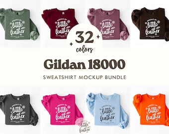 Gildan 18000 Crewneck Sweatshirt Mockup Bundle | Clean Minimal Folded Flat Lay Views