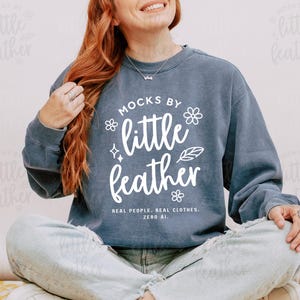 Denim 1566 Mock Up - Comfort Colors 1566 Mockup Denim - C1566 Boho Crewneck Sweatshirt Mocks - Denim Mock-up - Blue Unisex Sweater Mock