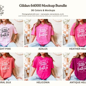 Gildan 64000 T Shirt Mockup Bundle | G64000 T-shirt Mock-Up | G640 Tee Mock Up | Real Human Model | Trendy Warm Cozy Boho Minimal Aesthetic image 4