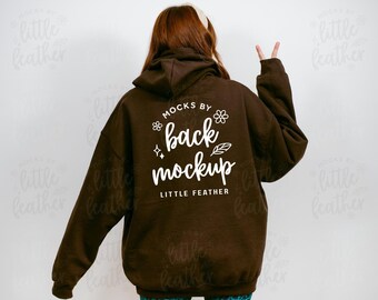 Gildan 18500 Dunkle Schokolade Hoodie Mockup (Digitaler Download)