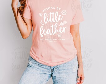Bella Canvas 3001 Heather Peach Mockup, Trendy Tshirt Mock-up, Cute Simple Real Model, Summer Fall Aesthetic POD Tee, Fitted BC3001 T-shirt