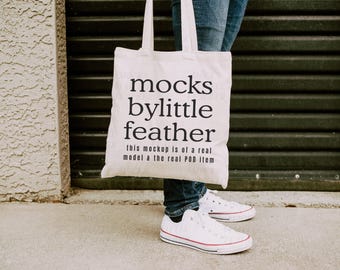 Liberty Bags Tote Mockup | Natural Cotton Canvas POD Item (Digital Download)