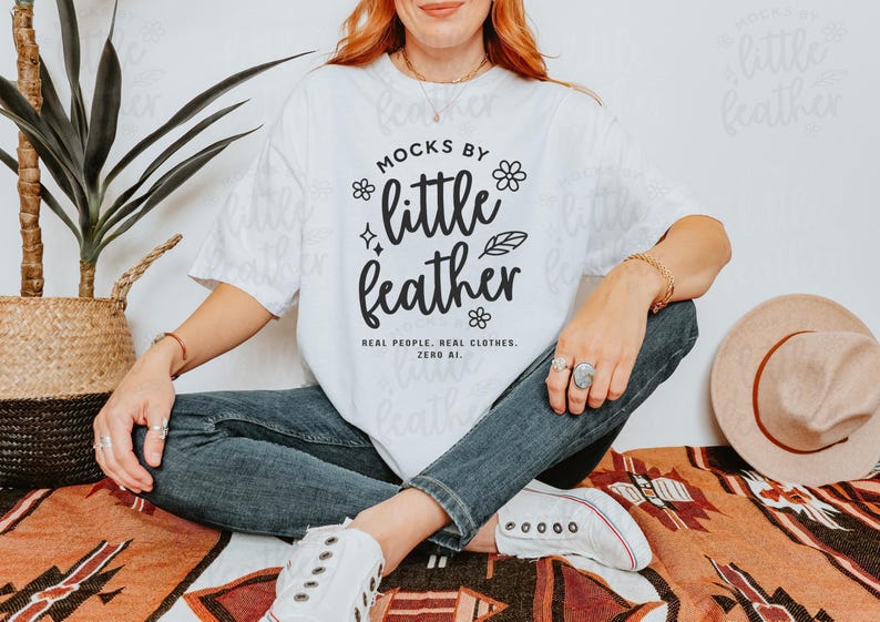 Comfort Colors 1717 t-shirt mockup by mocksbylittlefeather. A Print on Demand Mockup Shop that provides high quality png mockups for POD sellers. Little feather mocks uses only real models, real products, no Ai ever.
