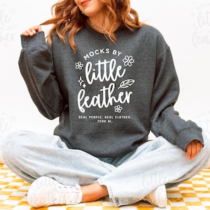 Dark Heather Gildan 18000 Crewneck Sweatshirt Mockup | Grey G180 Sweater Mock-Up with Real Model | Cozy Natural Simple G18000 Mock Up