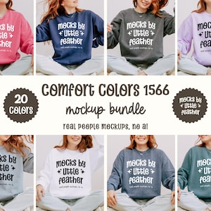 Comfort Colors 1566 モックアップ バンドル、Comfort Colors バンドル、1566 バンドル、1566 スウェットシャツ モック、1566 ペッパー モックアップ、1566 Comfort Colors モックアップ
