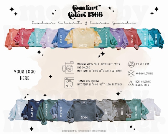 Comfort Colors 1566 Sweatshirt Color Chart (digital Download) - Etsy