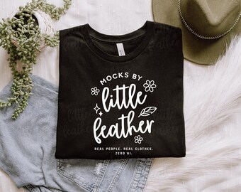 Bella Canvas 3001 Schwarz T-Shirt Mockup, gefaltet flach gelegt (Digitaler Download)