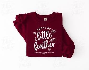 Gildan 18000 Garnet-sweater met ronde hals | Eenvoudig minimaal gevouwen plat gelegd
