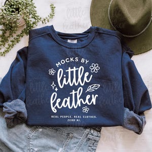 Comfort Colors 1566 True Navy Sweatshirt Mockup, Boho Crewneck Flatlay (Digital Download)
