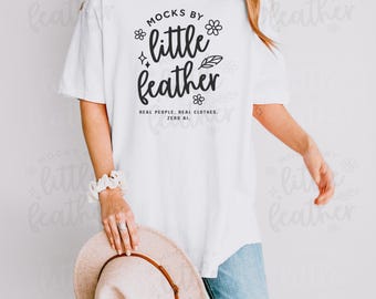 1717 White Mockup, Comfort Colors C1717 White Mockup, Real Model Tshirt Mockup, Cute Shirt Mockup, Trendy Oversized T Shirt Mockup